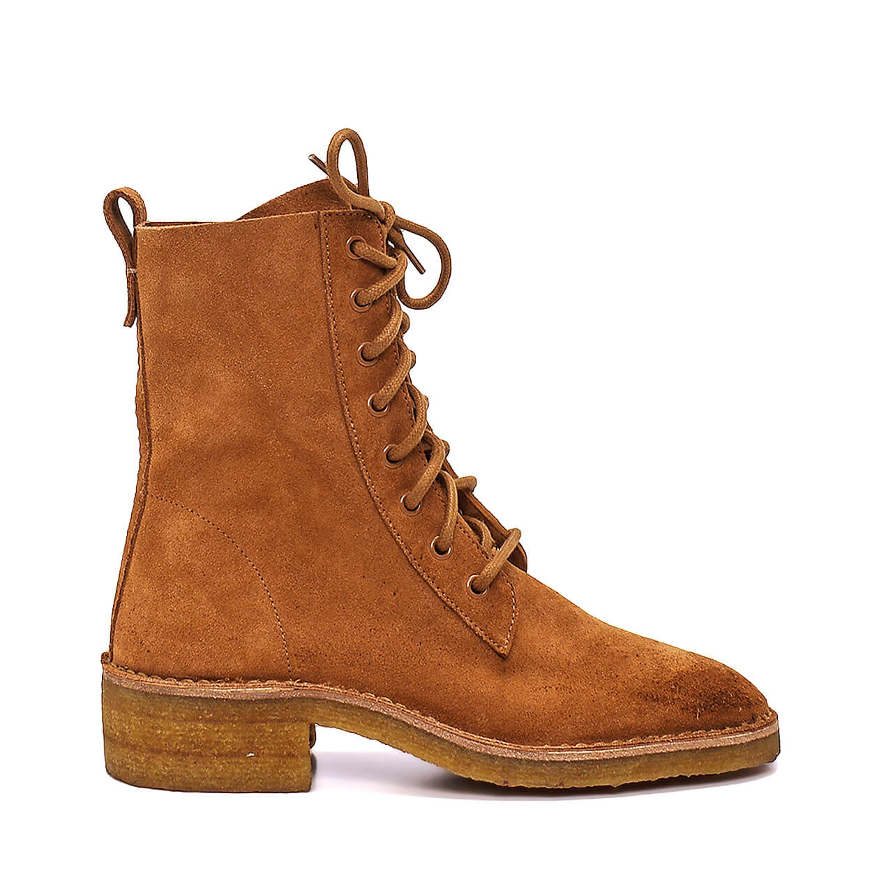 Chloe - Brown Suede Lace Up Boots